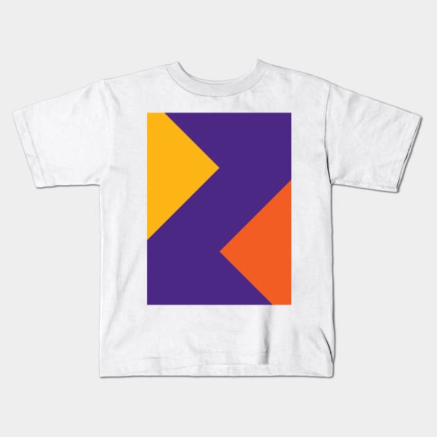 Yellow Purple Orange Squares Kids T-Shirt by PSCSCo